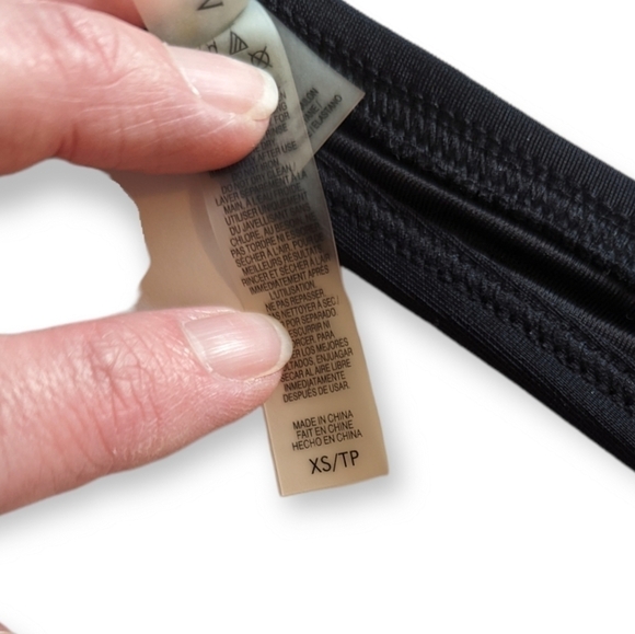 V.s. Halter Bikini Top Black & White w/ Gold Accents XS - Picture 4 of 5